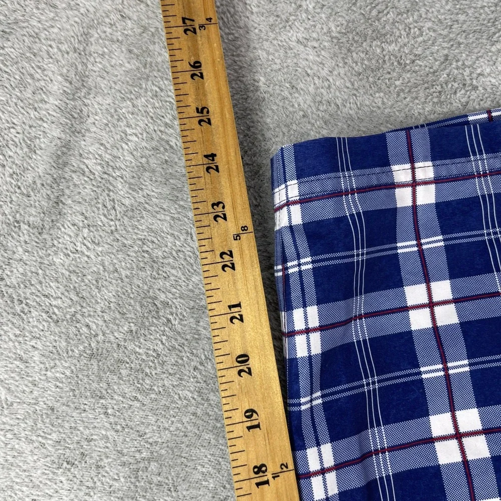 True Nation Swim Trunks Men 5XL Blue Plaid Board Shorts Mesh Lining Pockets